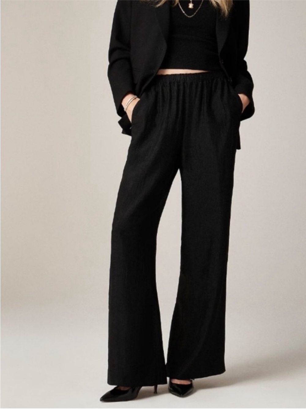 J.Crew Stratus pant in textured satin